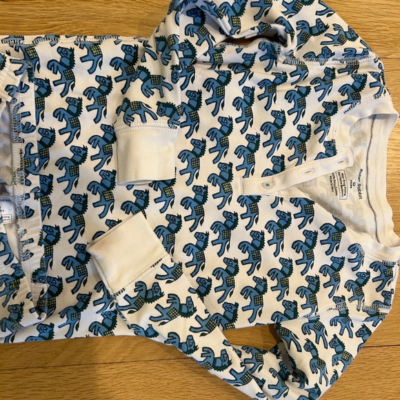 ROLLER RABBIT LIGHTLY USED BLUE HORSE SIZE 6 PAJAMAS - Picture 3 of 5